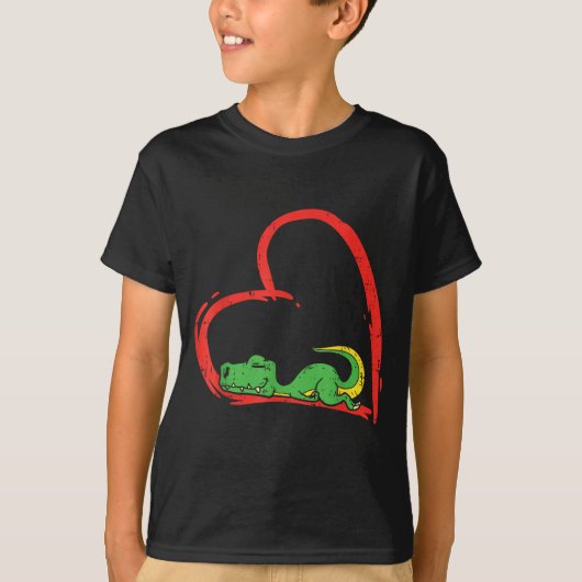Valentines Day Shirt Funny Heart Trex Sleeng Dinos (Voorkant)