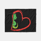 Valentines Day Shirt Funny Heart Trex Sleeng Dinos Fleece Deken (Voorkant (Horizontaal))