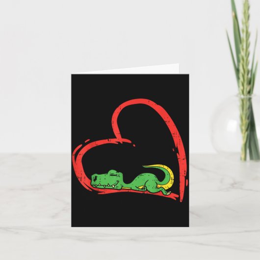 Valentines Day Shirt Funny Heart Trex Sleeng Dinos Kaart (Voorkant)