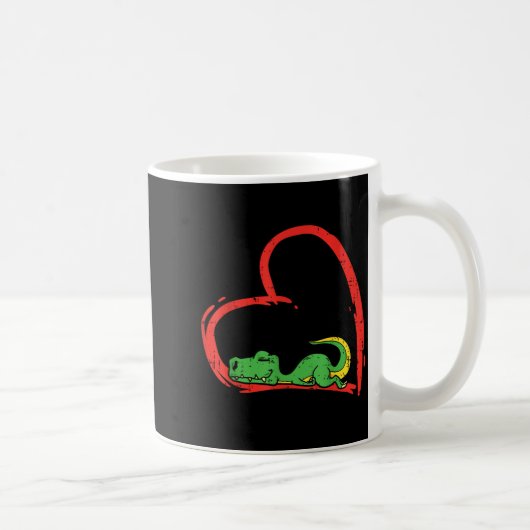 Valentines Day Shirt Funny Heart Trex Sleeng Dinos Koffiemok (Rechts)