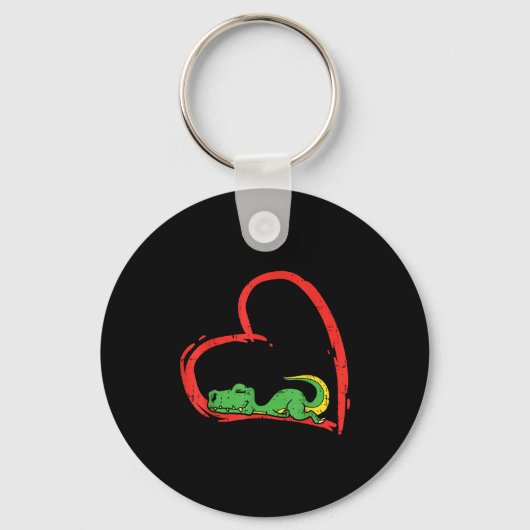 Valentines Day Shirt Funny Heart Trex Sleeng Dinos Sleutelhanger (Voorkant)