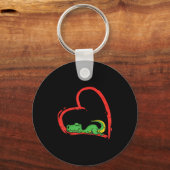 Valentines Day Shirt Funny Heart Trex Sleeng Dinos Sleutelhanger (Voorkant)