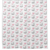 Valentine's Day Shower Curtain, Foxy Pink Hearts Douchegordijn (Voorkant)