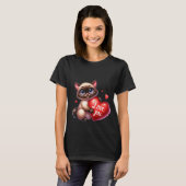 Valentine's Day Siamese Cat Love You Heart Art ❤🐱 T-shirt (Voorkant volledig)