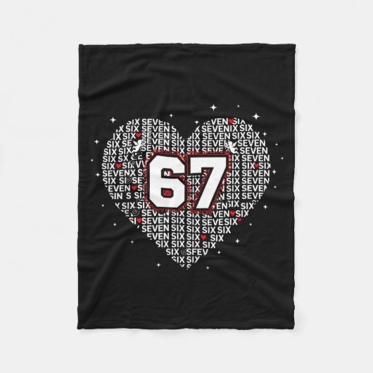 Valentines Day Six Seven 67 Meme 6 7 Heart Boys Gi Fleece Deken (Voorkant)