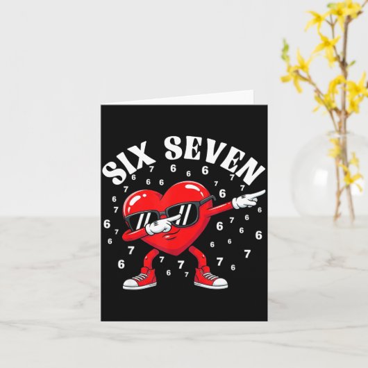 Valentines Day Six Seven 6 7 Meme Dab Heart Funny  Kaart (Gele Bloem)