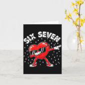 Valentines Day Six Seven 6 7 Meme Dab Heart Funny  Kaart (Gele Bloem)