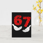 Valentines Day Six Seven 6 7 Meme Hand Heart 67 Me Kaart (Gele Bloem)