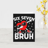Valentines Day Six Seven Bruh 6 7 Meme Dab Heart B Kaart (Gele Bloem)