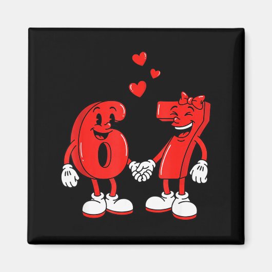 Valentine's Day Six Seven Hearts 6 7 Meme Gen Alph Magneet (Voorkant)