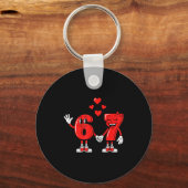 Valentine's Day Six Seven Hearts 6 7 Meme Gen Alph Sleutelhanger (Voorkant)