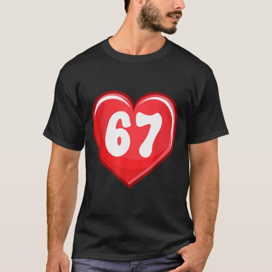 Valentine's Day Six Seven Hearts 6 7 Meme Gen Alph T-shirt (Voorkant)