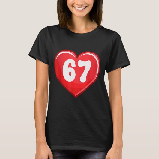 Valentine's Day Six Seven Hearts 6 7 Meme Gen Alph T-shirt (Voorkant)