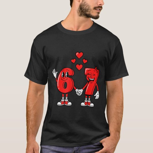Valentine's Day Six Seven Hearts 6 7 Meme Gen Alph T-shirt (Voorkant)