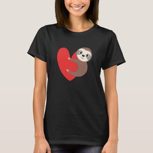 Valentine's Day Sloth Heart Sloth Animal Sloth Lov T-shirt (Voorkant)