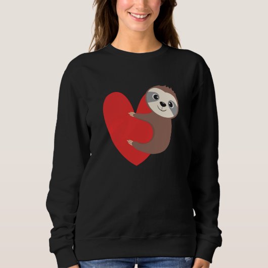 Valentine's Day Sloth Heart Sloth Animal Sloth Lov Trui (Voorkant)
