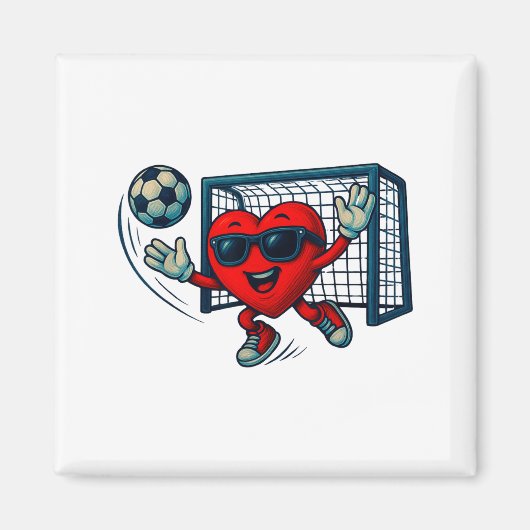 Valentines Day Soccer Goalkeeper Funny Heart Boys  Magneet (Voorkant)