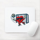 Valentines Day Soccer Goalkeeper Funny Heart Boys Muismat (Met muis)