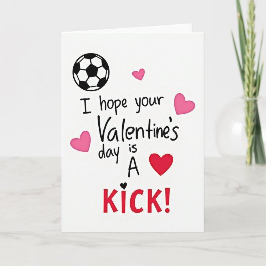 Valentines Day Soccer Kick Card Kaart (Voorkant)