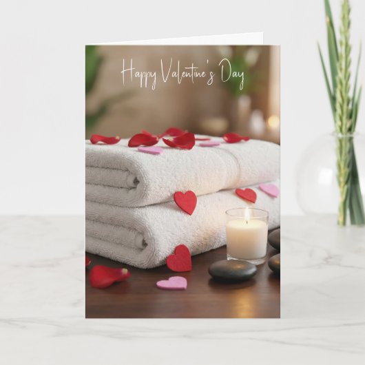 Valentine's Day Spa with Hearts Kaart (Voorkant)