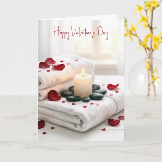 Valentine's Day Spa with Rose Petals Kaart (Gele Bloem)