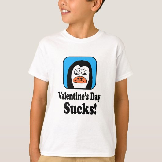 Valentine's Day Sucks Penguin T-shirt (Voorkant)