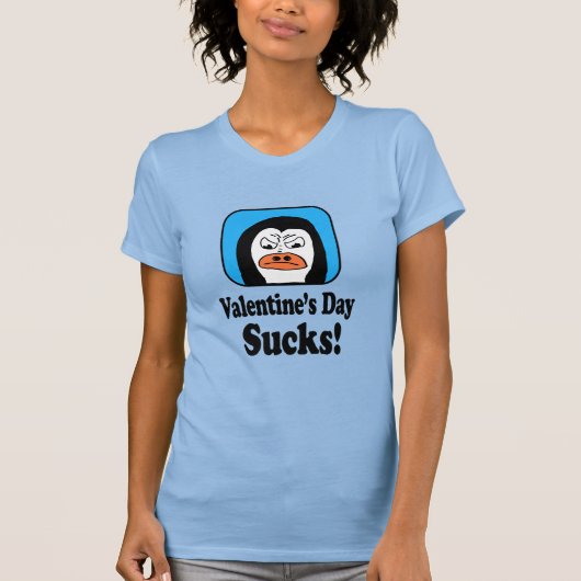 Valentine's Day Sucks Penguin T-shirt (Voorkant)