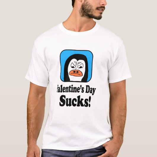 Valentine's Day Sucks Penguin T-shirt (Voorkant)
