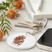  Valentine's Day Sugar Skulls Design Sleutelhanger (Voorkant Rechts)