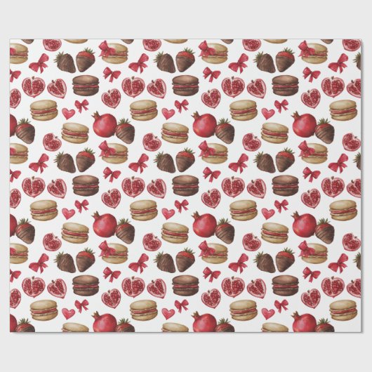 Valentine's Day Sweets Wrapping Paper  Cadeaupapier (Vlak)