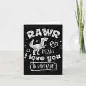 Valentine's Day T-rex Rawr Means I Love You In Din Kaart (Voorkant)