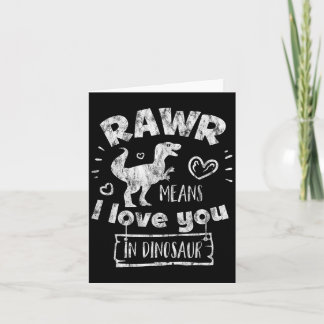 Valentine's Day T-rex Rawr Means I Love You In Din Kaart