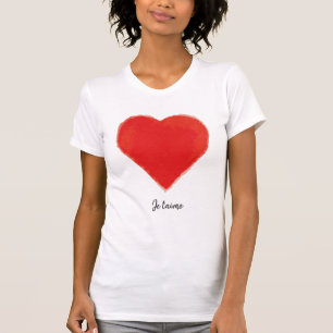 Valentine's Day T-Shirt Ik hou van je met Red Hear
