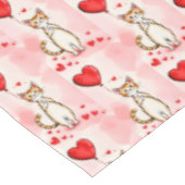 Valentine's Day Tablecloth Cat Red Hearts  Tafelkleed (Gekanteld)