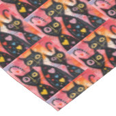Valentine's Day Tablecloth Cat Red Hearts Tafelkleed (Gekanteld)