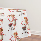 Valentine's Day Tablecloth Cook Love Red Hearts  Tafelkleed (Voorbeeld)
