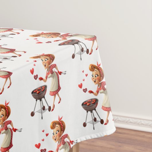 Valentine's Day Tablecloth Cook Love Red Hearts  Tafelkleed (Voorbeeld)
