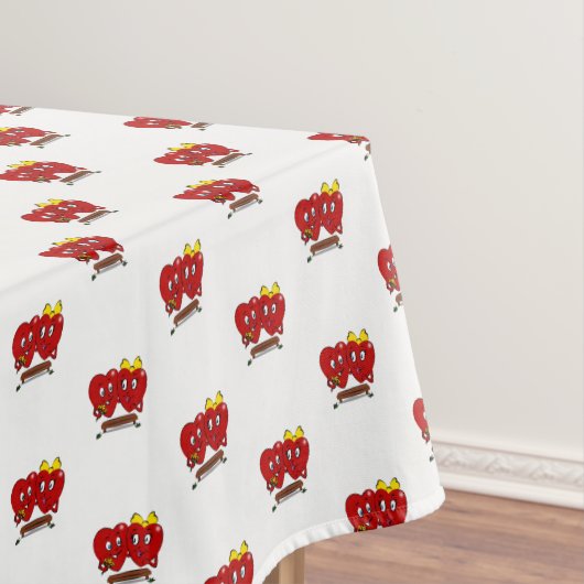Valentine's Day Tablecloth Couple Red Hearts  Tafelkleed (Voorbeeld)