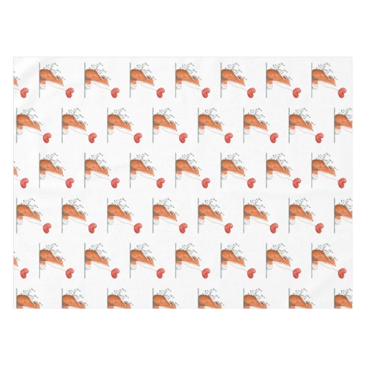 Valentine's Day Tablecloth Foxy Red Hearts  Tafelkleed (Voorkant (Horizontaal))
