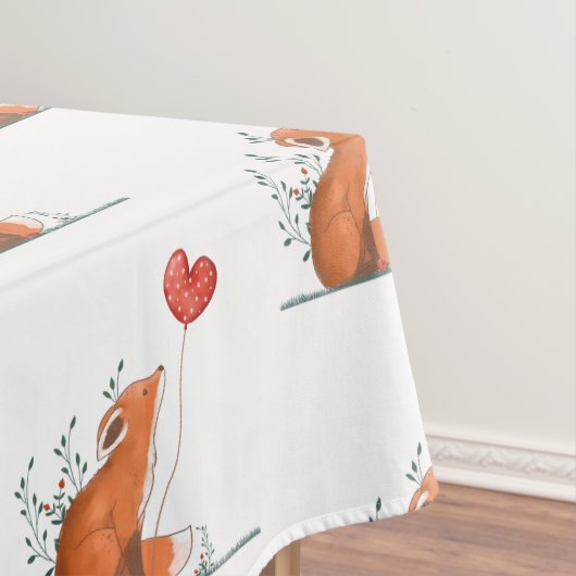 Valentine's Day Tablecloth Foxy Red Hearts  Tafelkleed (Voorbeeld)