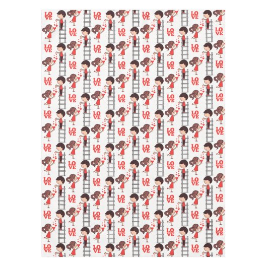 Valentine's Day Tablecloth Love Red Hearts  Tafelkleed (Voorkant)