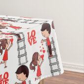 Valentine's Day Tablecloth Love Red Hearts  Tafelkleed (Voorbeeld)
