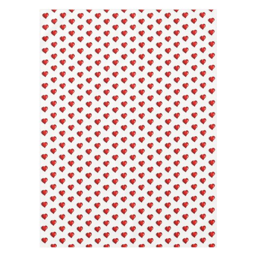 Valentine's Day Tablecloth Red Hearts  Tafelkleed (Voorkant)