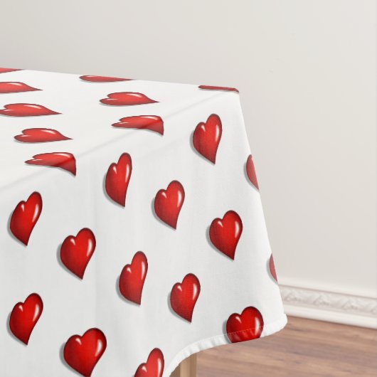 Valentine's Day Tablecloth Red Hearts  Tafelkleed (Voorbeeld)