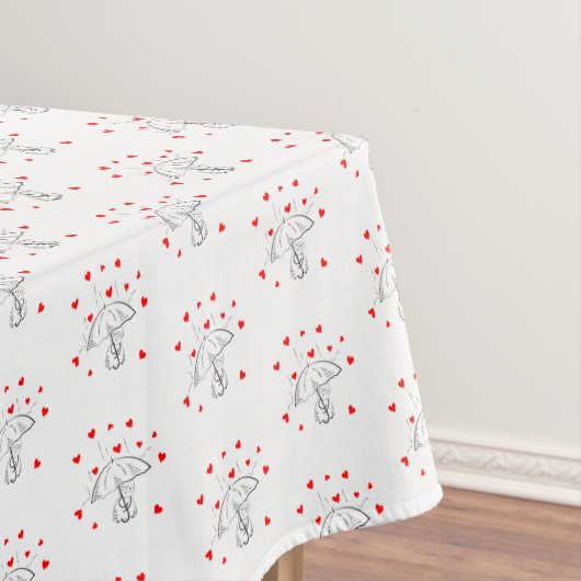 Valentine's Day Tablecloth Umbrella Red Hearts Tafelkleed (Voorbeeld)