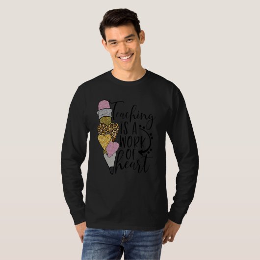Valentines Day Teaching Is A Work Of Heart Leopard T-shirt (Voorkant volledig)