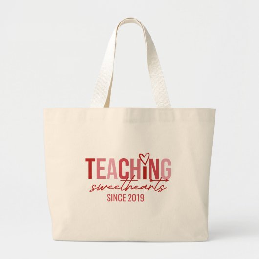 Valentine's Day Teaching Sweethearts Teacher Grote Tote Bag (Voorkant)