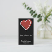 Valentine's Day Thanks for Your Purchase Visitekaartje (Staand voorkant)