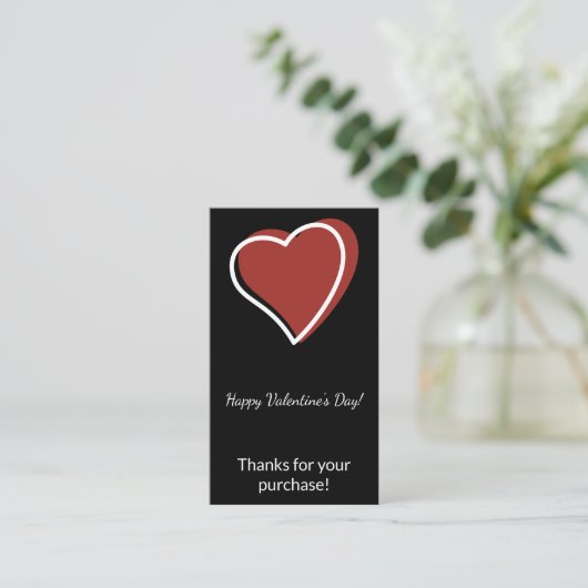 Valentine's Day Thanks for Your Purchase Visitekaartje (Staand voorkant)