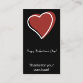 Valentine's Day Thanks for Your Purchase Visitekaartje (Voorkant)